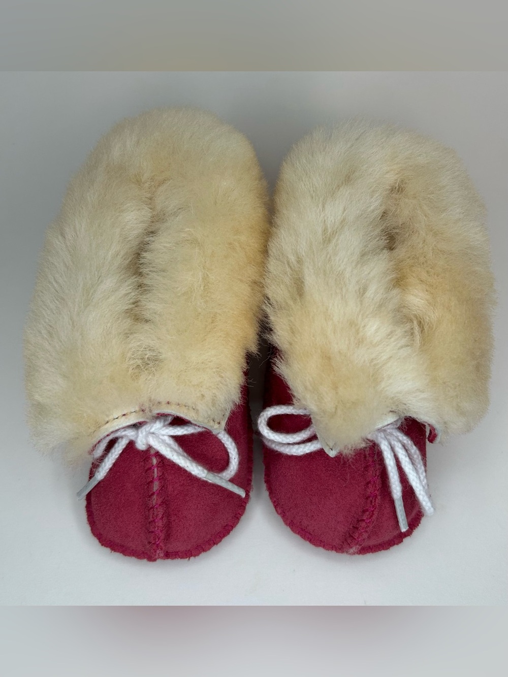 Toddler Baby Girl Minnetonka Genuine Sheepskin Pink Bootie Sz 2 Boho Shoes